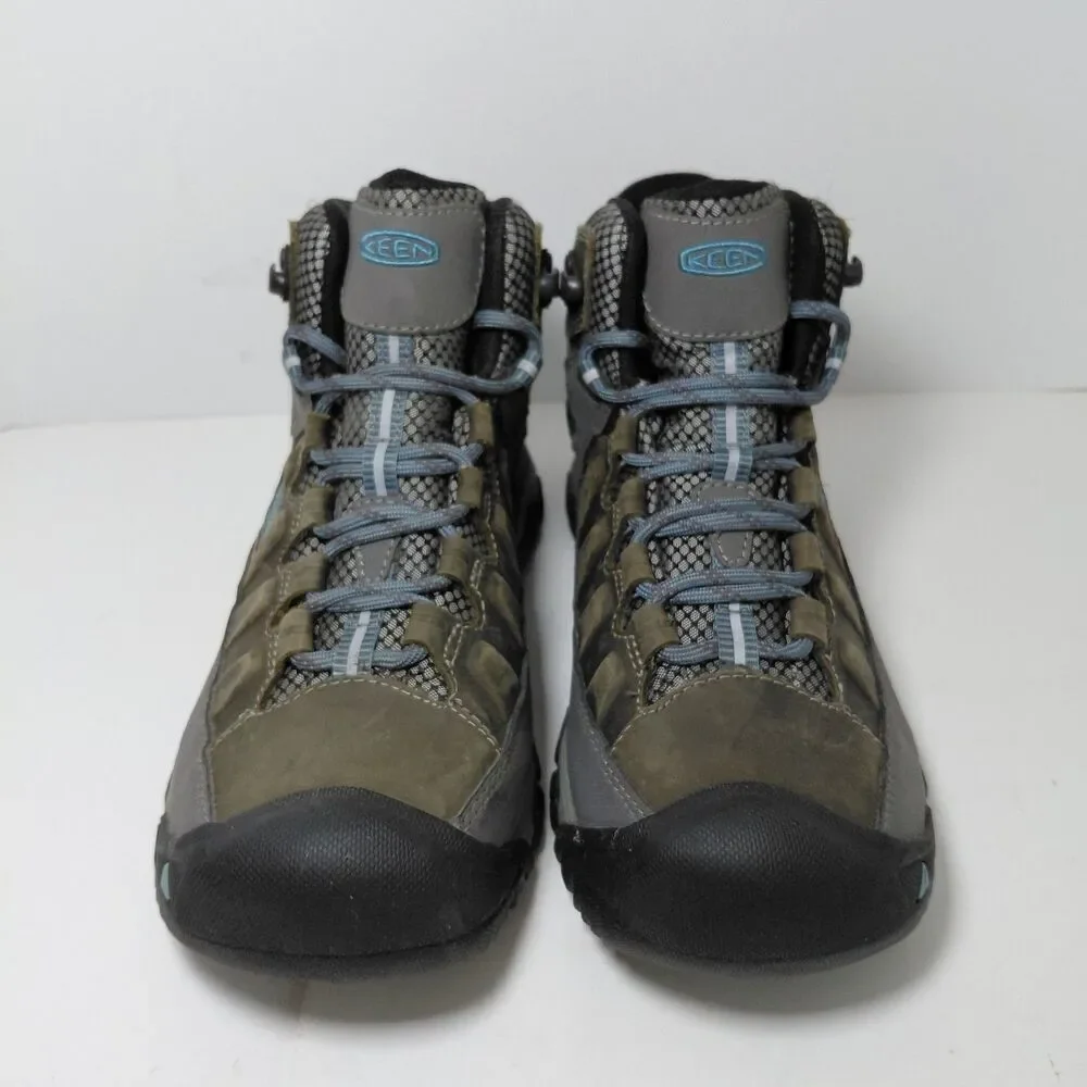 Keen Targhee III Mid Waterproof Hiking Boots Shoes Soft Toe Womens 7.5 Grey Blue